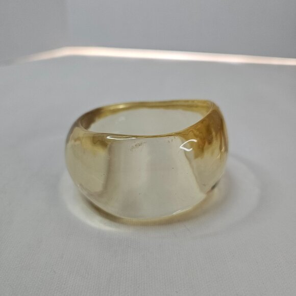 Vintage Clear Lucite Bangle Bracelet Wide Chunky Gradient Unmarked - Picture 1 of 10